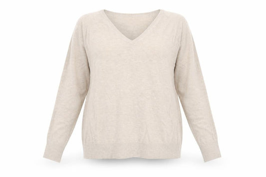 Front view of Sfera women’s beige jumper, size M