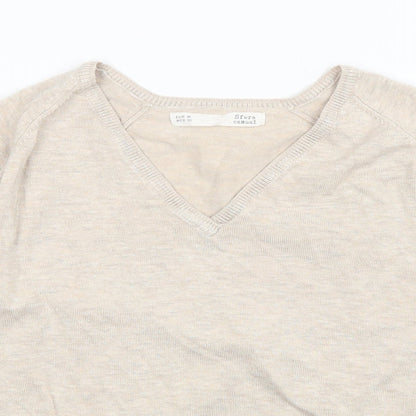 Womens UK Size M Sfera Beige Pullover Jumper