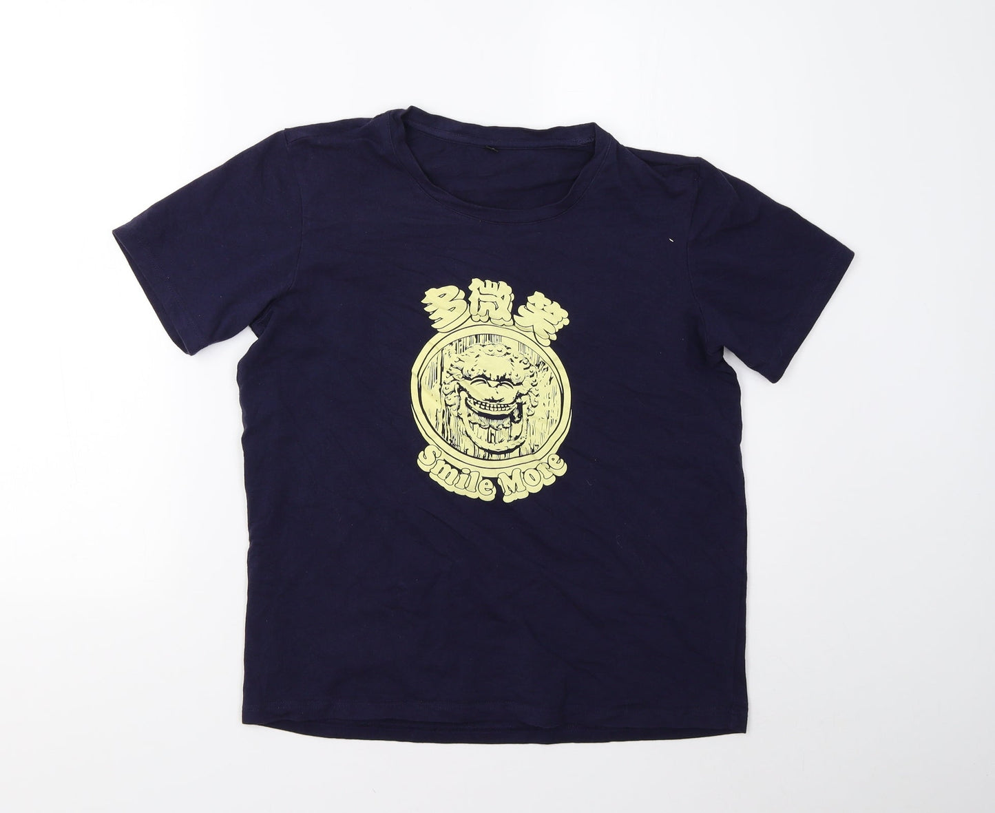 Preworn Mens Blue    T-Shirt Size S  - Smile More