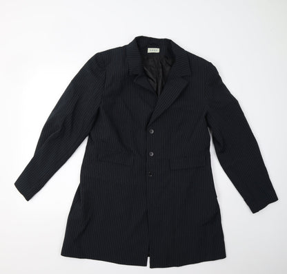 Soon Womens Blue Striped  Jacket Suit Jacket Size 18