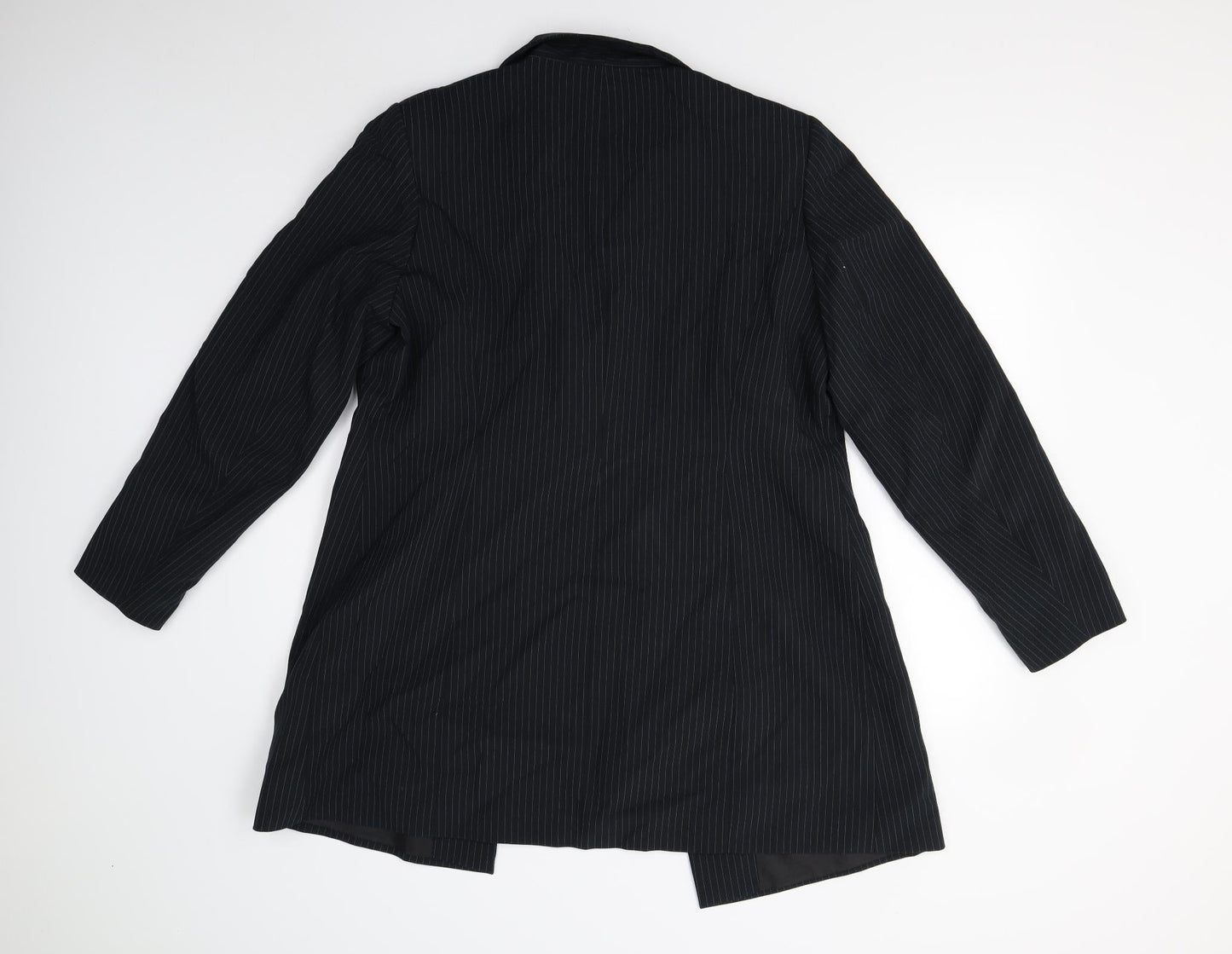 Soon Womens Blue Striped  Jacket Suit Jacket Size 18