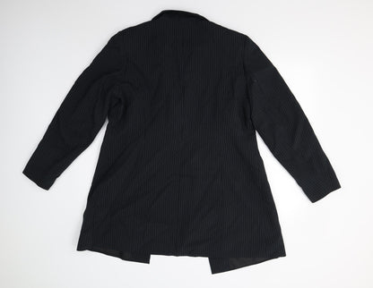 Soon Womens Blue Striped  Jacket Suit Jacket Size 18