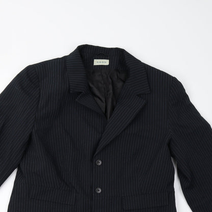 Soon Womens Blue Striped  Jacket Suit Jacket Size 18
