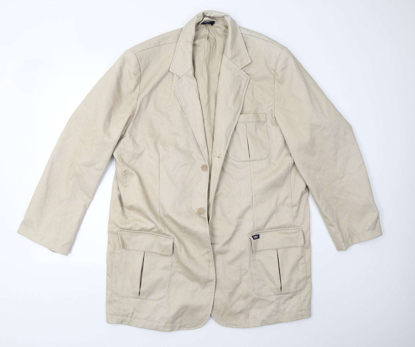 Mens UK Size 46 Cotton Traders Beige Overcoat