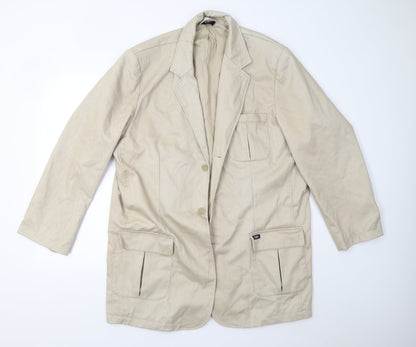Mens UK Size 46 Cotton Traders Beige Overcoat