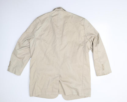 Mens UK Size 46 Cotton Traders Beige Overcoat