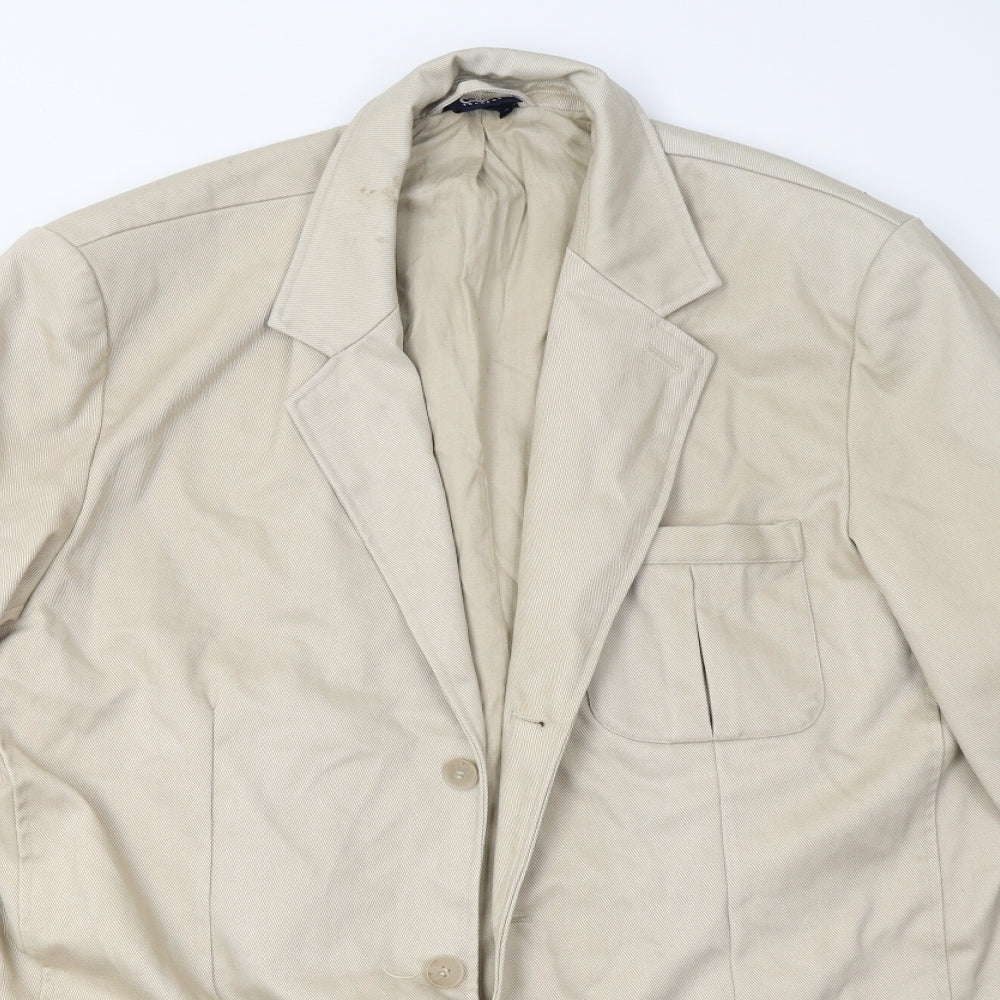 Mens UK Size 46 Cotton Traders Beige Overcoat
