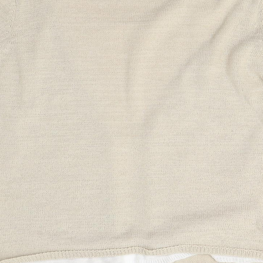 Mia Moda Womens Beige  Knit Pullover Jumper Size S