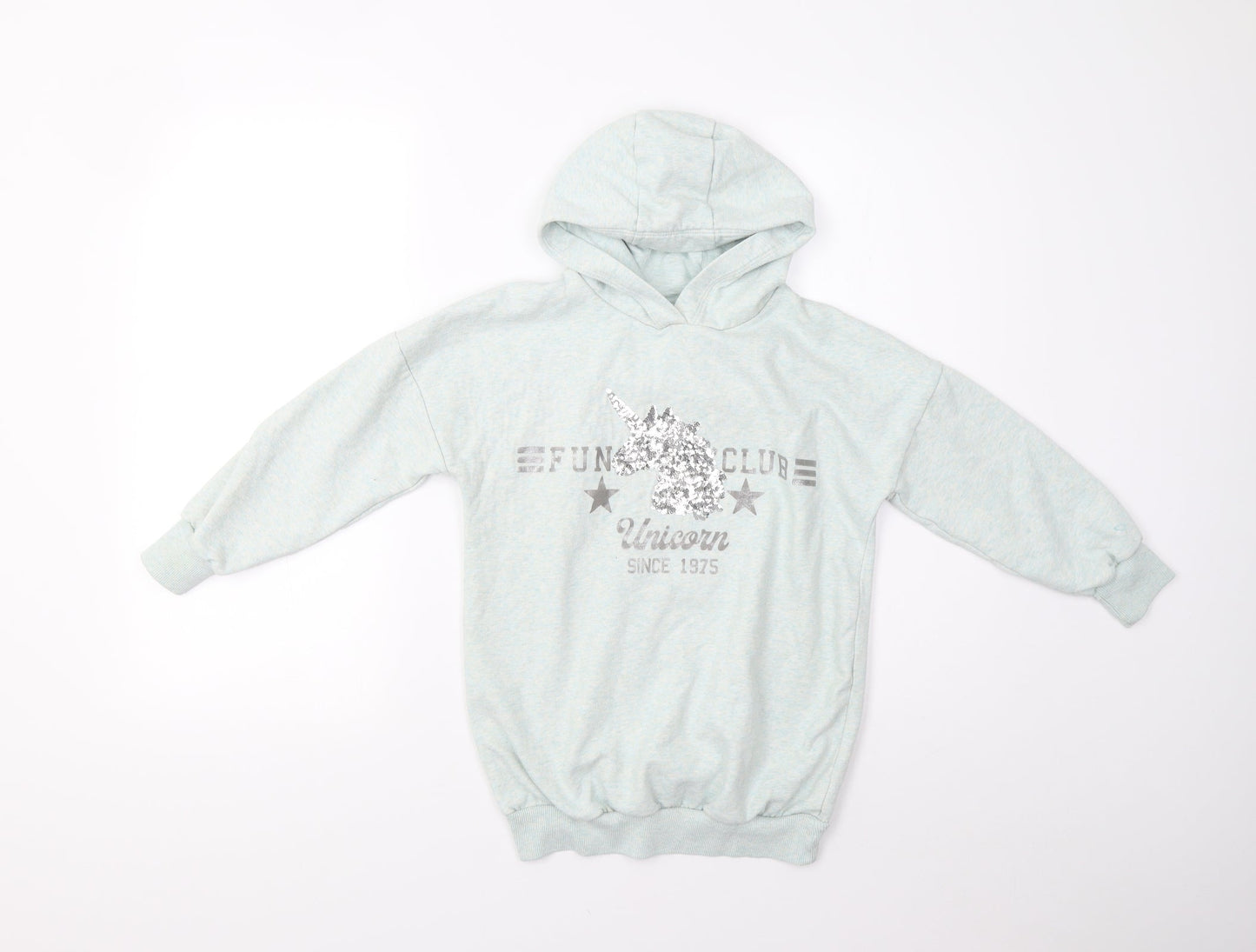 F&F Girls Green   Pullover Hoodie Size 7-8 Years  - Unicorn