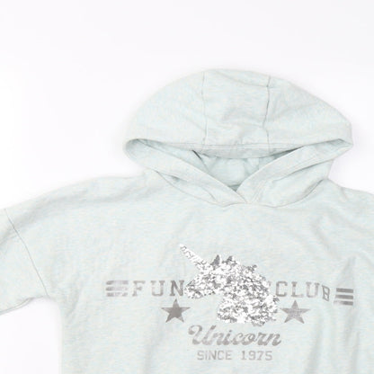F&F Girls Green   Pullover Hoodie Size 7-8 Years  - Unicorn
