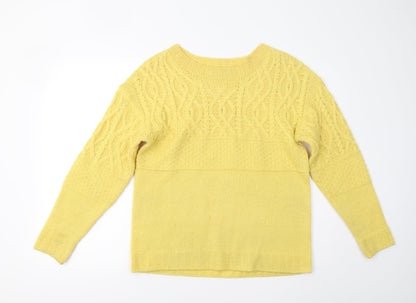 Dorothy Perkins Womens Yellow  Knit Pullover Jumper Size 12