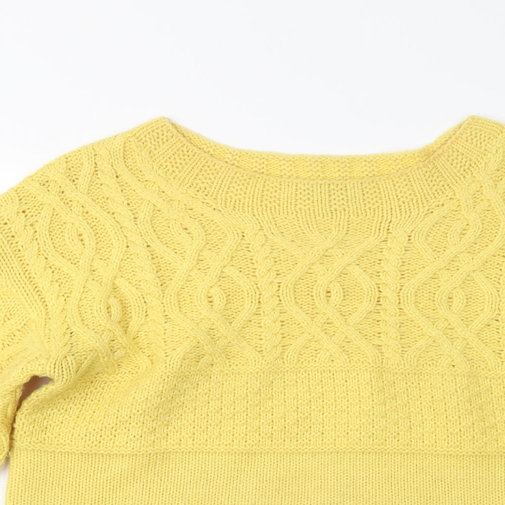 Dorothy Perkins Womens Yellow  Knit Pullover Jumper Size 12