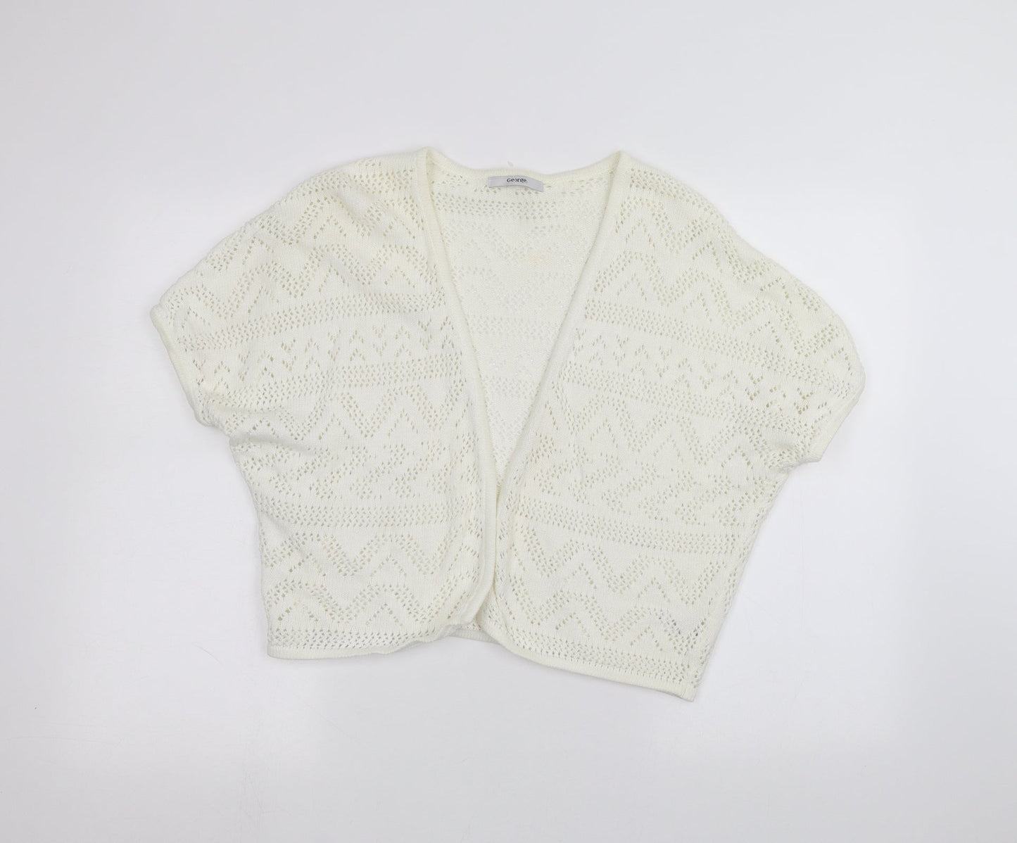 George Womens White   Cardigan Jumper Size 12
