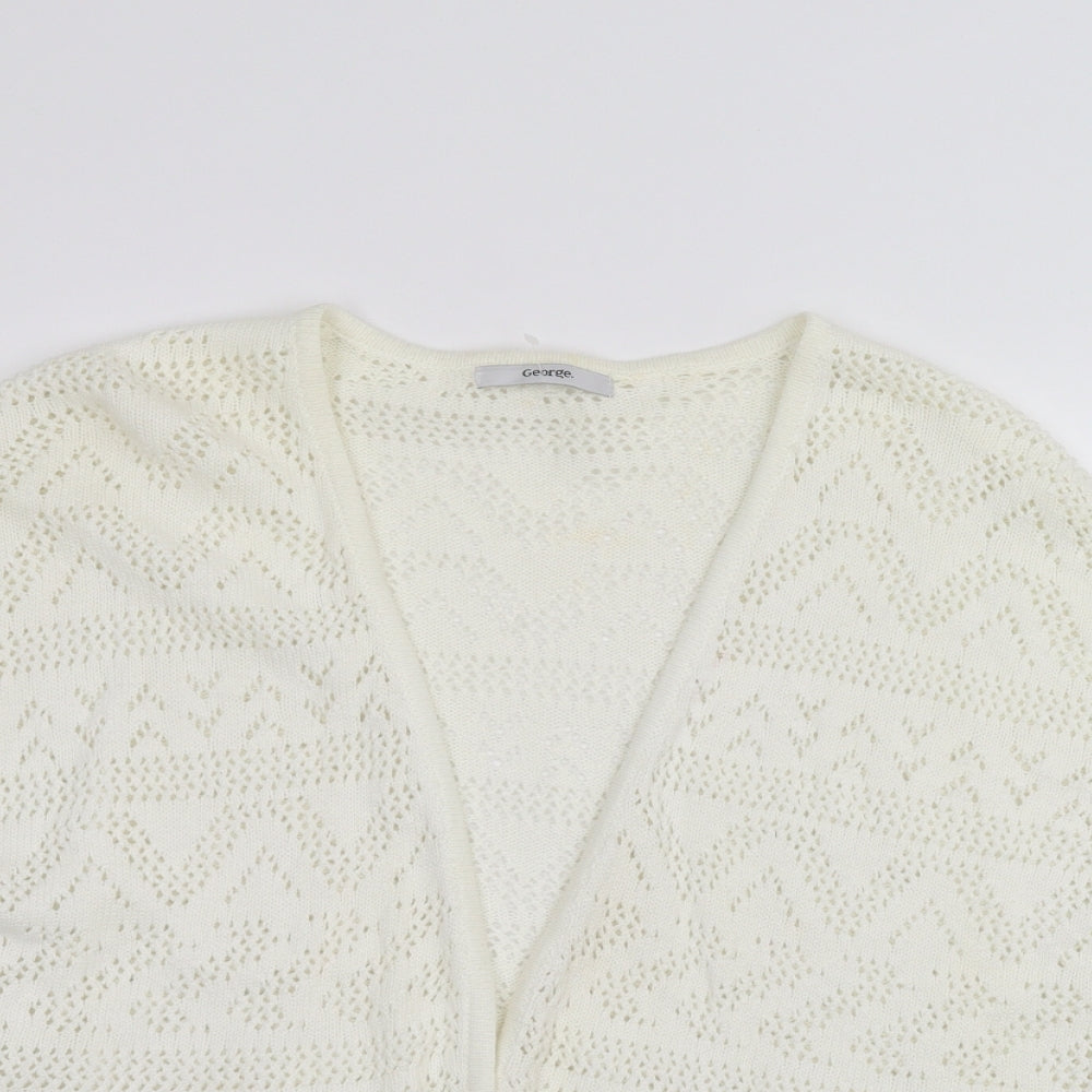 George Womens White   Cardigan Jumper Size 12