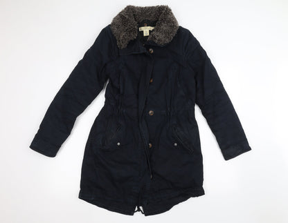 H&M Womens Blue   Overcoat Coat Size 6