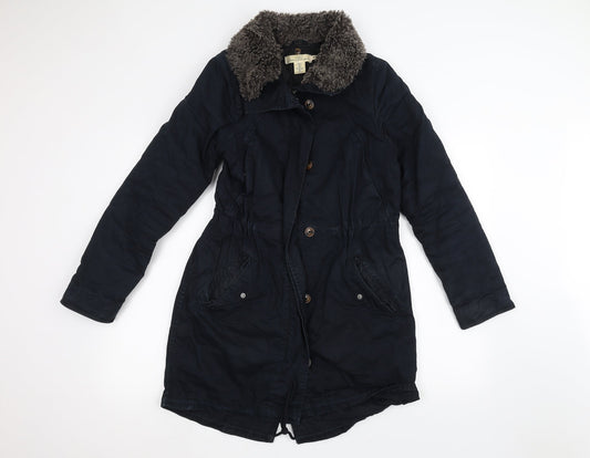 H&M Womens Blue   Overcoat Coat Size 6