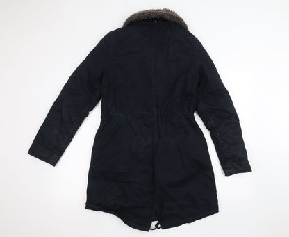 H&M Womens Blue   Overcoat Coat Size 6