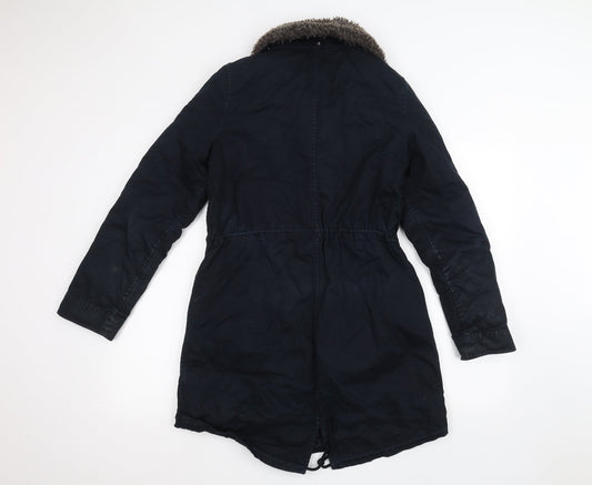 H&M Womens Blue   Overcoat Coat Size 6