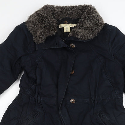H&M Womens Blue   Overcoat Coat Size 6