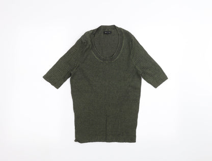 Womens UK Size 14 River Island Green Basic T-Shirt
