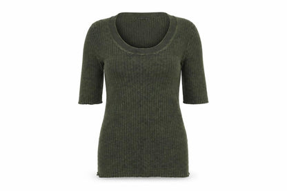 Womens UK Size 14 River Island Green Basic T-Shirt