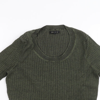 Womens UK Size 14 River Island Green Basic T-Shirt