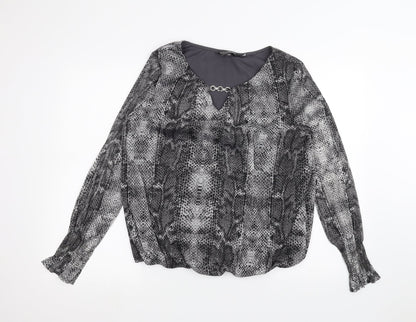 Womens UK Size 16 Dorothy Perkins Grey Basic T-Shirt