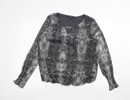 Womens UK Size 16 Dorothy Perkins Grey Basic T-Shirt