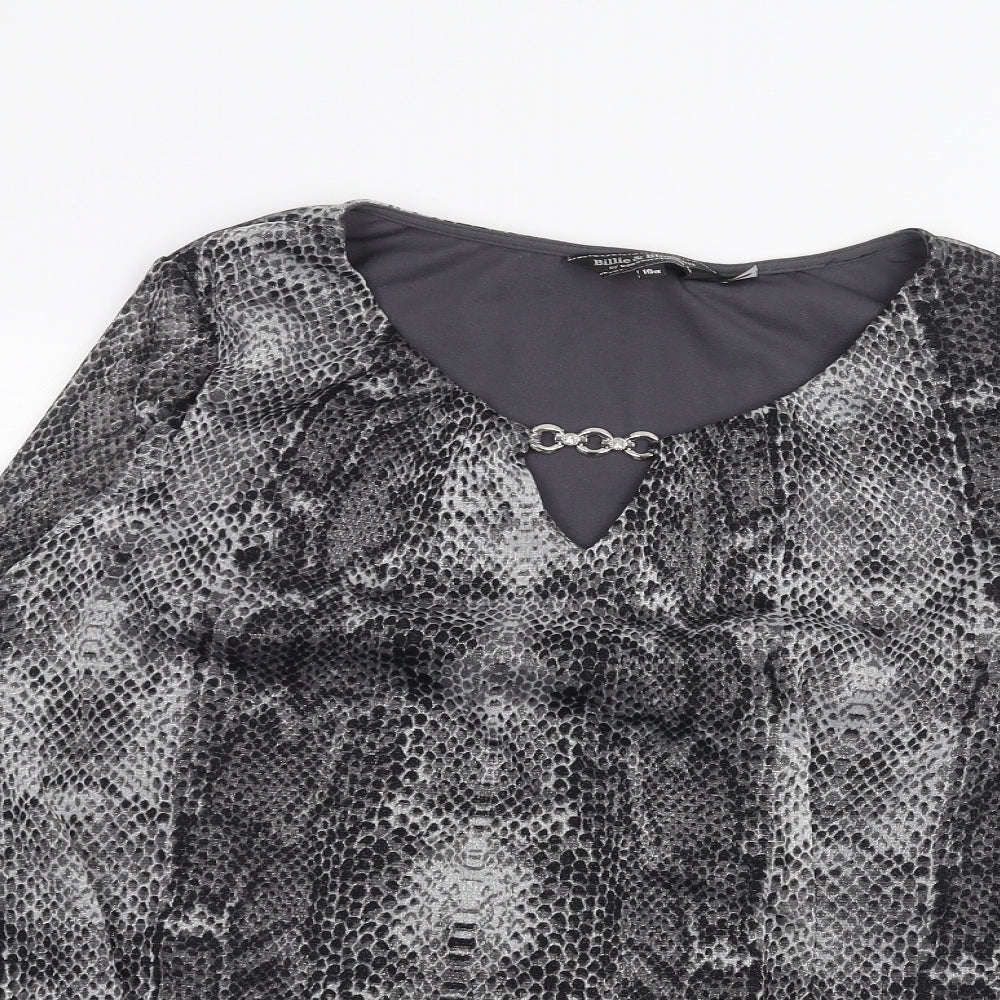 Womens UK Size 16 Dorothy Perkins Grey Basic T-Shirt