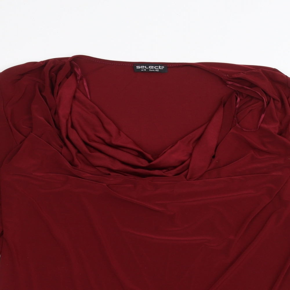 Womens UK Size 14 Select Red Basic T-Shirt