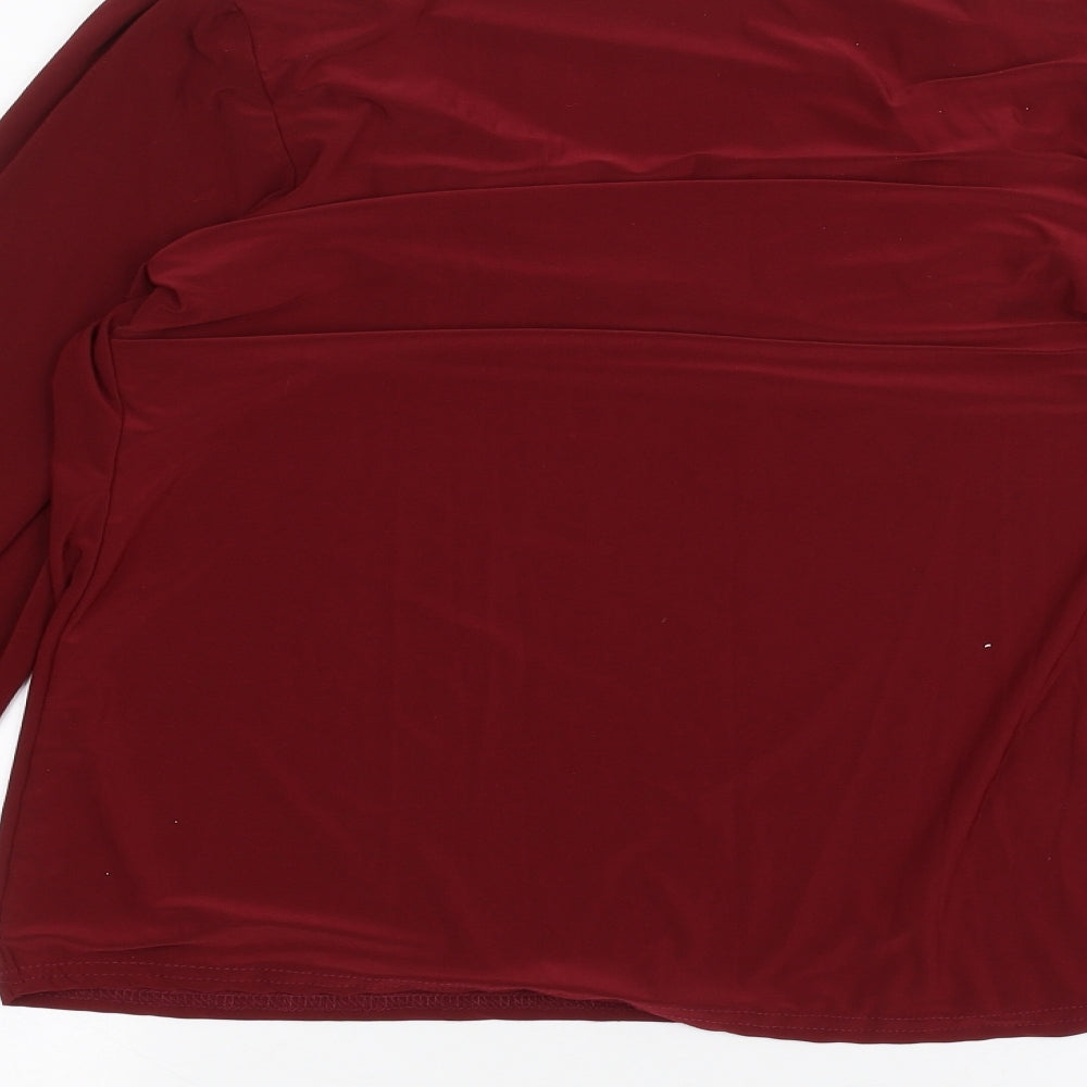 Womens UK Size 14 Select Red Basic T-Shirt