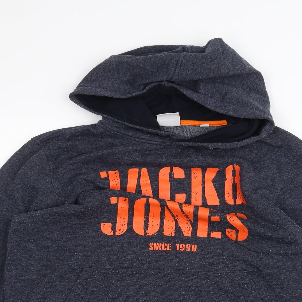 Mens UK Size M JACK & JONES Blue Pullover Hoodie