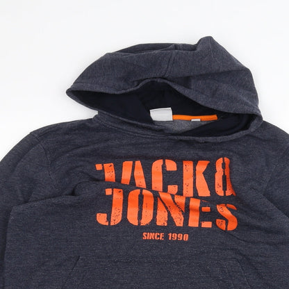 Mens UK Size M JACK & JONES Blue Pullover Hoodie
