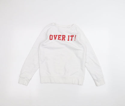 Primark Girls White   Pullover Jumper Size 11-12 Years