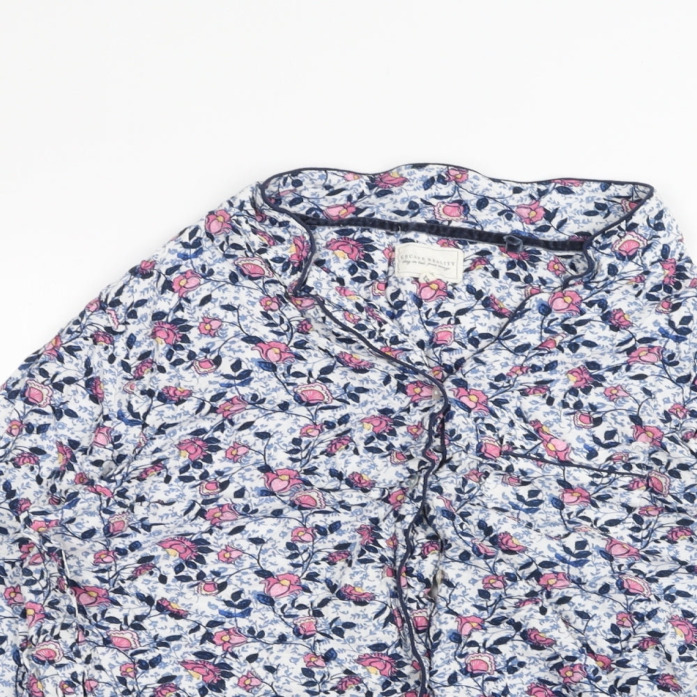 Womens UK Size 12 NEXT White Basic Button-Up