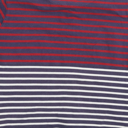 Easy Mens Blue Striped   Polo Size L