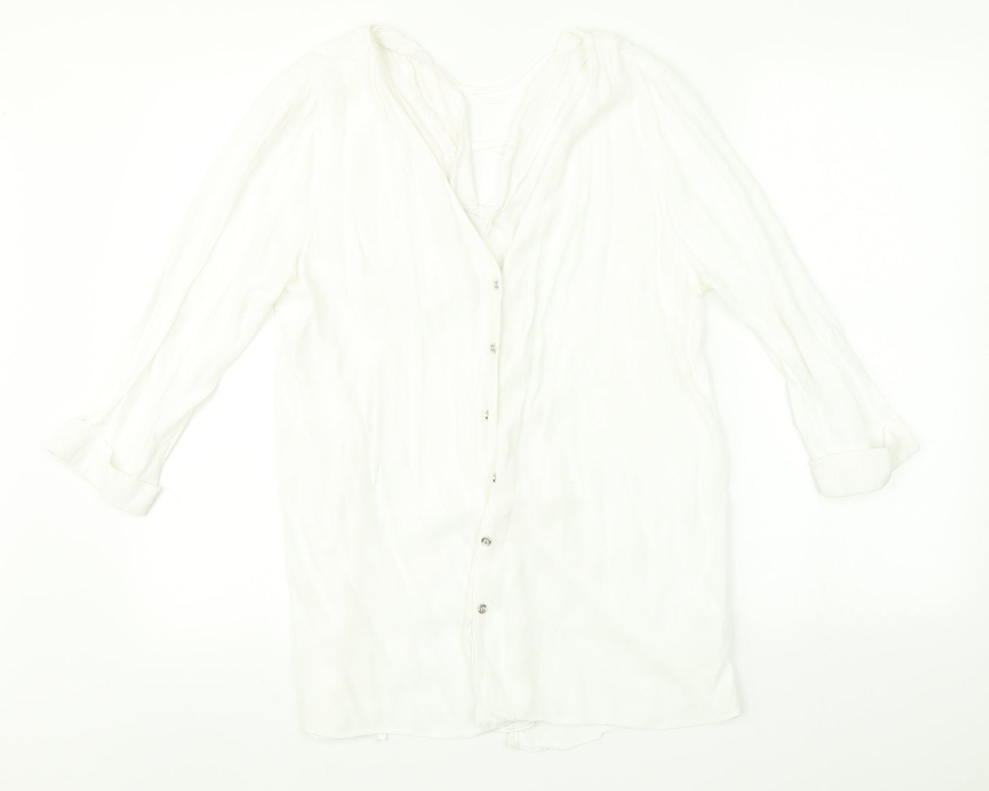 Womens UK Size 10 River Island White  Button-Up