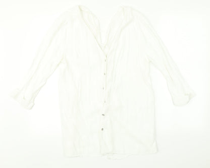 Womens UK Size 10 River Island White  Button-Up