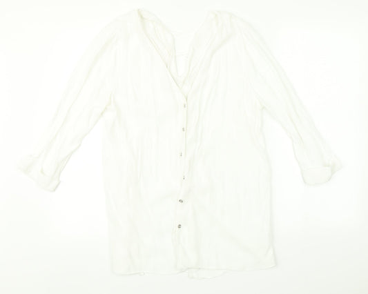 Womens UK Size 10 River Island White  Button-Up