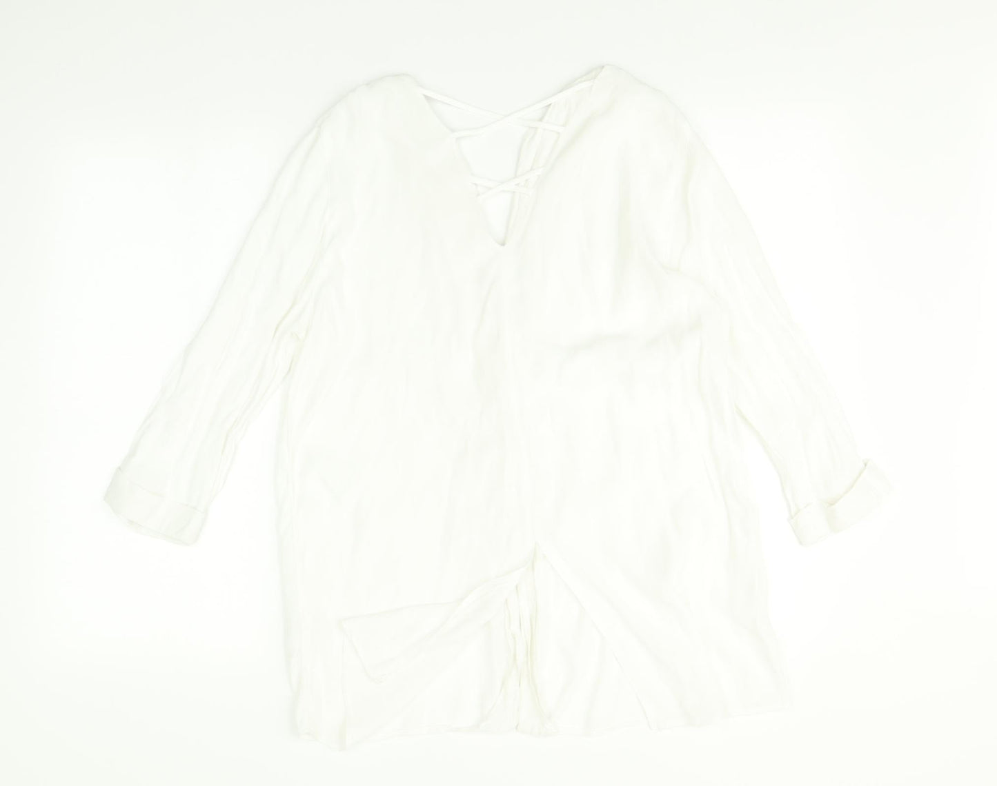 Womens UK Size 10 River Island White  Button-Up