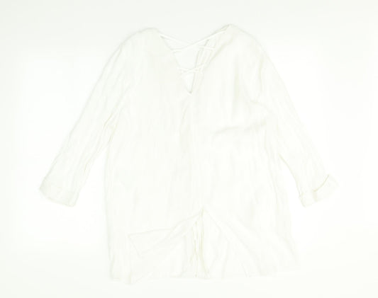 Womens UK Size 10 River Island White  Button-Up