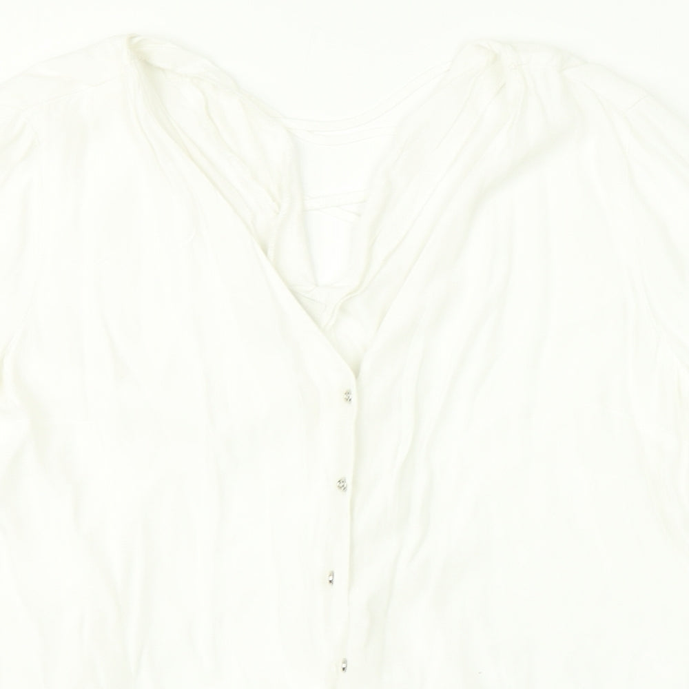 Womens UK Size 10 River Island White  Button-Up