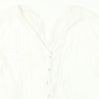 Womens UK Size 10 River Island White  Button-Up