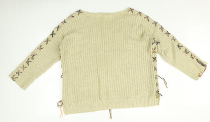 Womens UK Size 14 Miss Selfridge Beige Pullover Jumper
