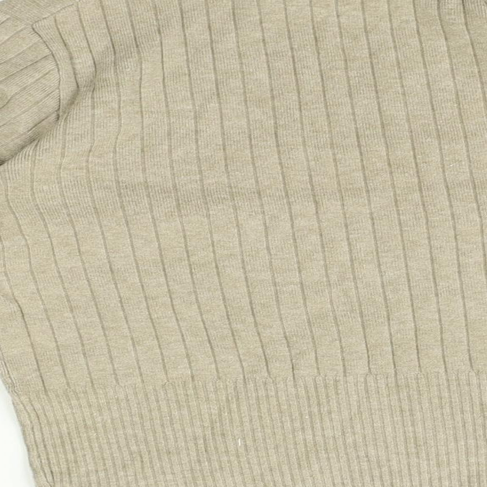 Womens UK Size 14 Marks and Spencer Beige Basic T-Shirt