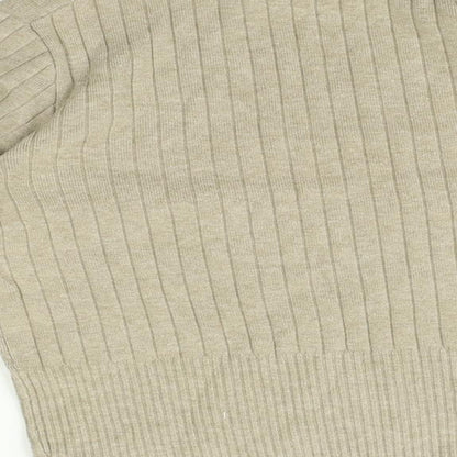 Womens UK Size 14 Marks and Spencer Beige Basic T-Shirt