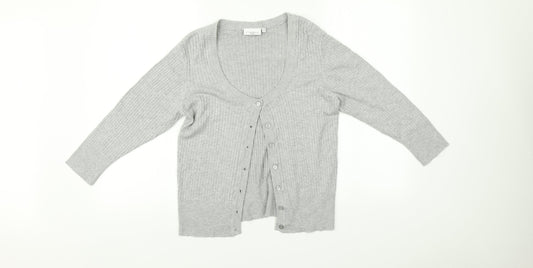 Womens UK Size 14 New Look Grey Cardigan Jumper