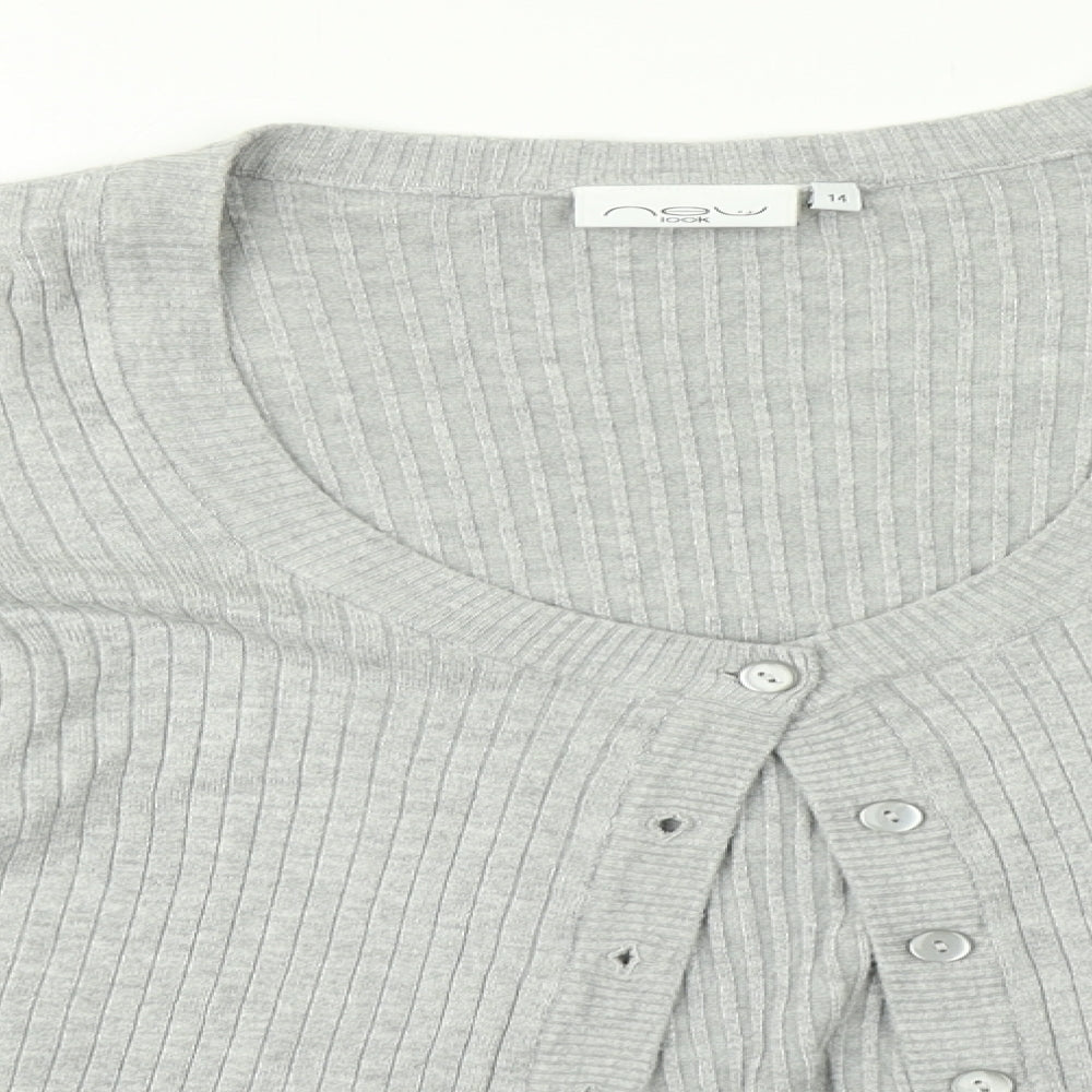 Womens UK Size 14 New Look Grey Cardigan Jumper