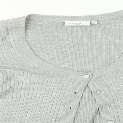 Womens UK Size 14 New Look Grey Cardigan Jumper