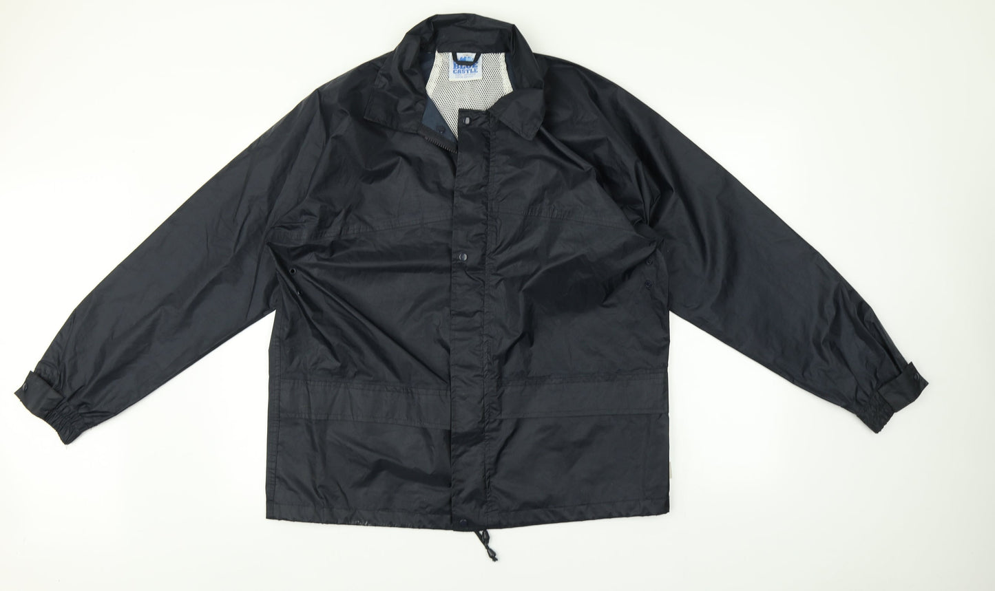 Mens UK Size S Blue Castle Blue Rain Coat